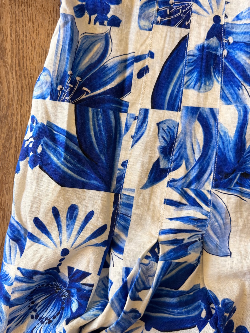 Farm Rio Garden Tiles Linen Mini Dress NWT - Picture 5 of 5